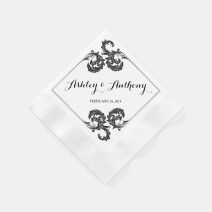 Serviette En Papier Mariage personnalisé Vintage Orné