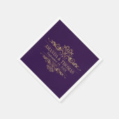 Serviette En Papier Mariage personnalisé violet élégant serviettes en (Coin)