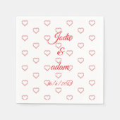 Serviette En Papier mariage petits coeurs (Devant)