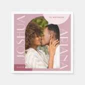 Serviette En Papier Mariage photo Chic Burgundy Arch (Devant)