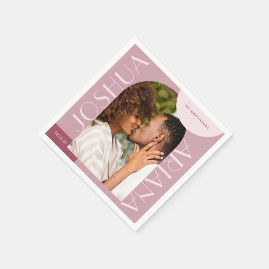 Serviette En Papier Mariage photo Chic Burgundy Arch (Coin)