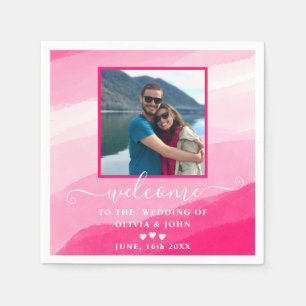 Serviette En Papier Mariage photo couleur rose moderne