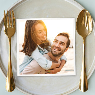 Serviette En Papier Mariage Photo Couple Nouveau marié