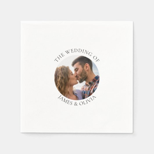 Serviette En Papier Mariage photo Couple Papier Napkin (Devant)