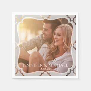 Serviette En Papier Mariage photo Damas en miroir Cocktail serviettes