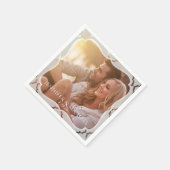 Serviette En Papier Mariage photo Damas en miroir Cocktail serviettes (Coin)