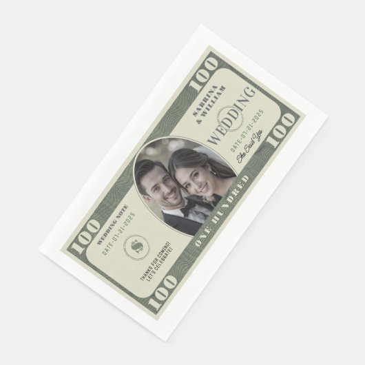 Serviette En Papier mariage photo de facture de 100 dollars (Coin)