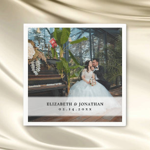 Serviette En Papier Mariage photo de mariée et de mari minimaliste mod