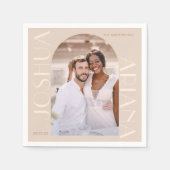 Serviette En Papier Mariage photo Elegant Neutral Arch (Devant)