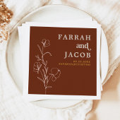 Serviette En Papier MARIAGE photo FARRAH Retro 70's Rust Floral Arch