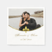 Serviette En Papier Mariage photo Golden Fleur de Lis Napkins (Devant)