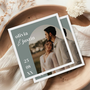 Serviette En Papier Mariage photo minimaliste moderne Boho Arch