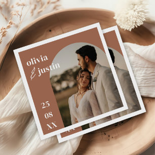 Serviette En Papier Mariage photo minimaliste moderne Boho Arch