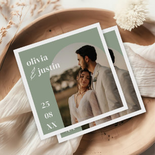 Serviette En Papier Mariage photo minimaliste moderne Boho Arch