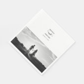 Serviette En Papier Mariage photo moderne en noir et blanc (Coin)