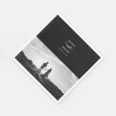 Serviette En Papier Mariage photo moderne en noir et blanc (Coin)