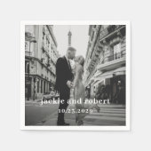 Serviette En Papier Mariage photo moderne minimal (Devant)