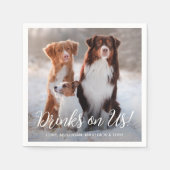 Serviette En Papier Mariage photo moderne simple personnalisé chien de (Devant)