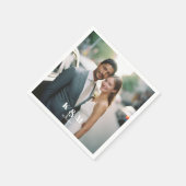 Serviette En Papier Mariage photo monogramme moderne (Coin)