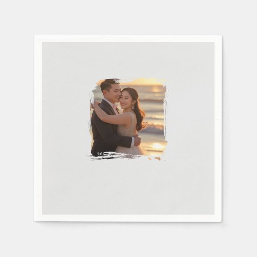 Serviette En Papier Mariage Photo Napkin (Devant)