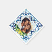 Serviette En Papier Mariage photo Napkins Carrelage Amalfi et citrons (Coin)