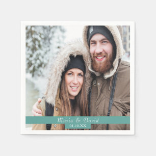 Serviette En Papier Mariage photo noms verts