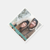 Serviette En Papier Mariage photo noms verts (Coin)