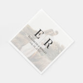 Serviette En Papier Mariage photo personnalisé élégant moderne (Coin)