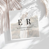 Serviette En Papier Mariage photo personnalisé élégant moderne