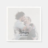 Serviette En Papier Mariage photo serviettes avec date (Devant)