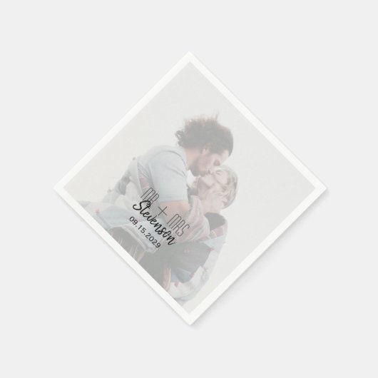 Serviette En Papier Mariage photo serviettes avec date (Coin)