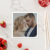 Serviette En Papier Mariage photo simple et moderne Monogramme (En situation)