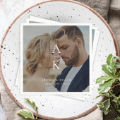 Serviette En Papier Mariage photo simple et moderne Monogramme