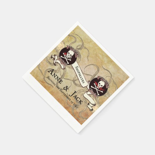 Serviette En Papier Mariage pirate (Coin)