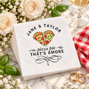 Serviette En Papier Mariage Pizza Pie C'est l'Amour Ajouter des Noms