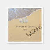 Serviette En Papier Mariage plage, Dollar de sable, Serviettes Starfis (Devant)
