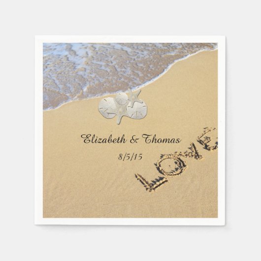 Serviette En Papier Mariage plage, Dollar de sable, Serviettes Starfis (Devant)