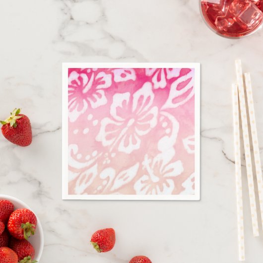 Serviette En Papier Mariage plage Hibiscus Fleur Luau Party Amour (En situation)