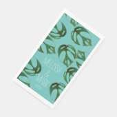 Serviette En Papier Mariage plage Monstera Nom des couples (Coin)