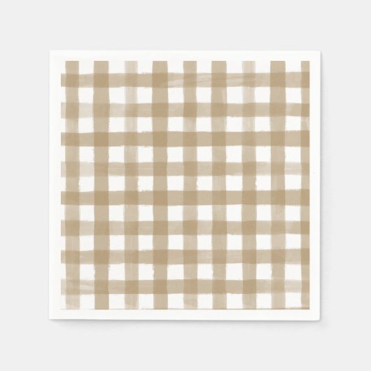 Serviette En Papier Mariage plaqué or et blanc moderne (Devant)