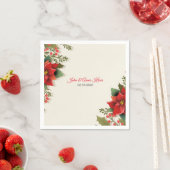 Serviette En Papier Mariage Poinsettia (En situation)