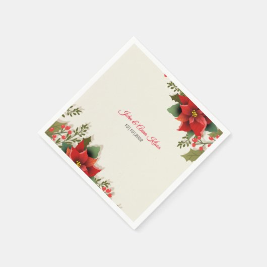 Serviette En Papier Mariage Poinsettia Napkins (Coin)