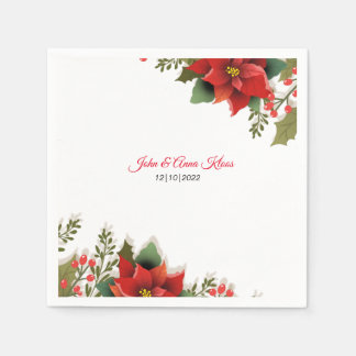 Serviette En Papier Mariage Poinsettia Napkins