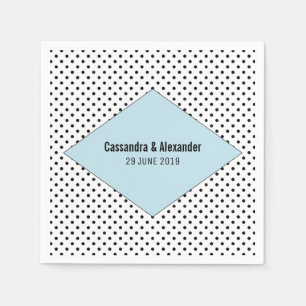 Serviette En Papier Mariage Pois moderne bleu