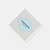 Serviette En Papier Mariage Pois moderne bleu (Coin)