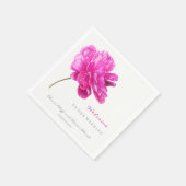 Serviette En Papier Mariage Pony rose brillant Bienvenue (Coin)