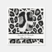 Serviette En Papier Mariage poster de animal noir et blanc (Devant)