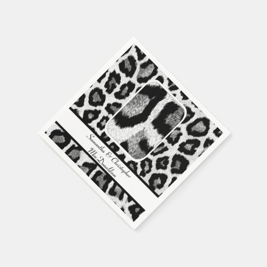 Serviette En Papier Mariage poster de animal noir et blanc (Coin)