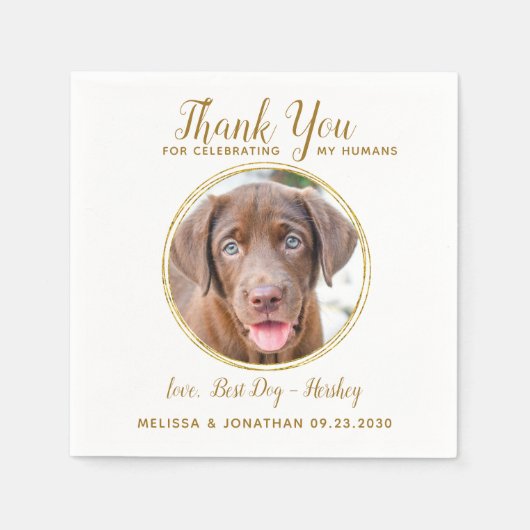 Serviette En Papier Mariage pour animaux de compagnie Merci personnali (Devant)