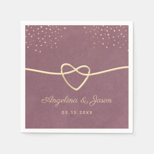 Serviette En Papier Mariage pourpre (Devant)